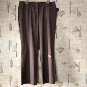 NWT Apt. 9 Brown Mid Rise Curvy Stretch Trouser Work Pants 14